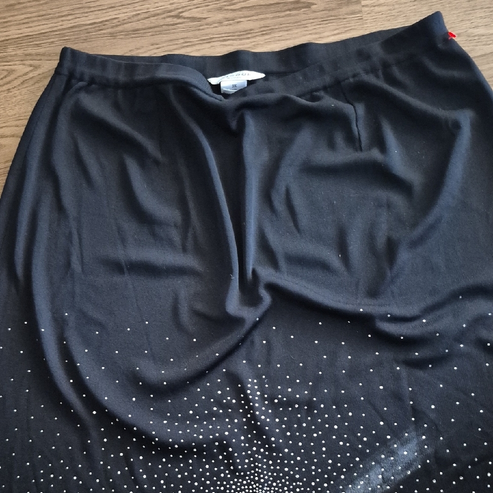 Misook Black A-Line Skirt with Sparkle Detail